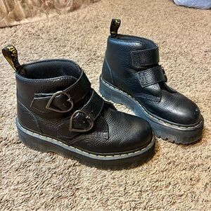 Black Devon Heart Dr. Martens Platform Boots!